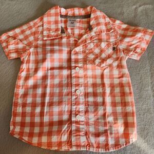 Carter's Baby Boy's Plaid Shirt Size 12 Month Short Sleeve Shirt